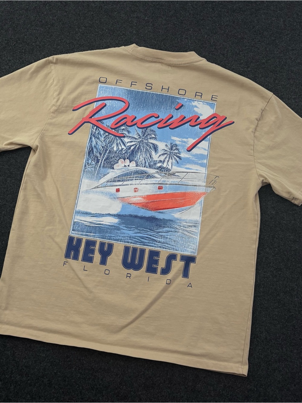 Key West Florida Mens XS Heavyweight Cotton Graphic Tee Racing Japanese Y2K Tee